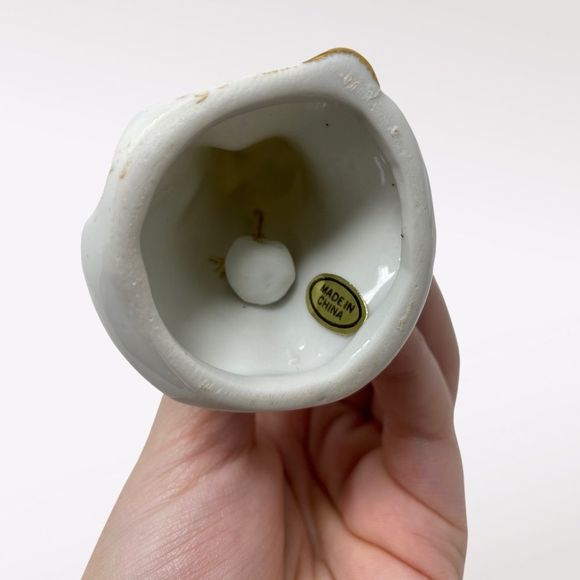 Vintage | White and Gold Ceramic Angel Bell - Picture 4 of 4